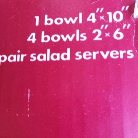 Vintage Teakwood 7 piece salad bowl set, New without box Dolphin brand - Picture 8 of 8